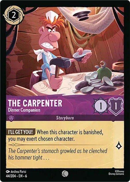 The Carpenter - Dinner Companion - Azurite Sea Disney Lorcana trading card