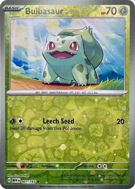 Bulbasaur - 001/165 (Reverse Cosmos Holo) (Costco Exclusive) - Miscellaneous Cards & Products Pokémon trading card