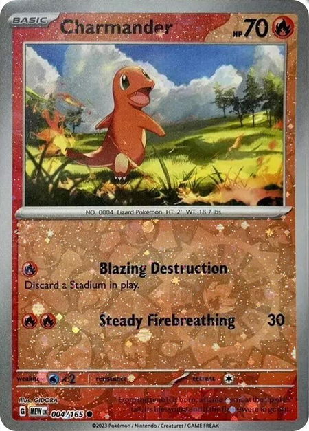 Charmander - 004/165 (Reverse Cosmos Holo) (Costco Exclusive) - Miscellaneous Cards & Products Pokémon trading card