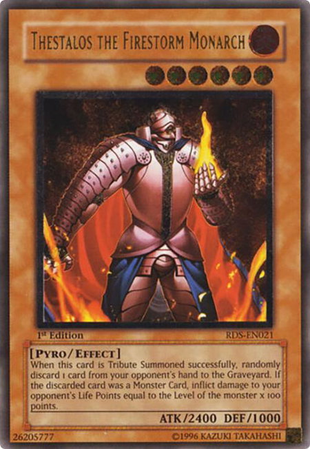 Thestalos the Firestorm Monarch (UTR) - Rise of Destiny YuGiOh trading card