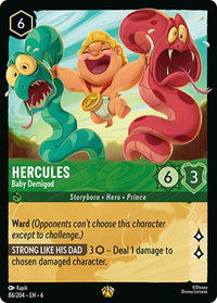 Hercules - Baby Demigod - Azurite Sea (6) #86/204 - Legendary Disney Lorcana Trading Card