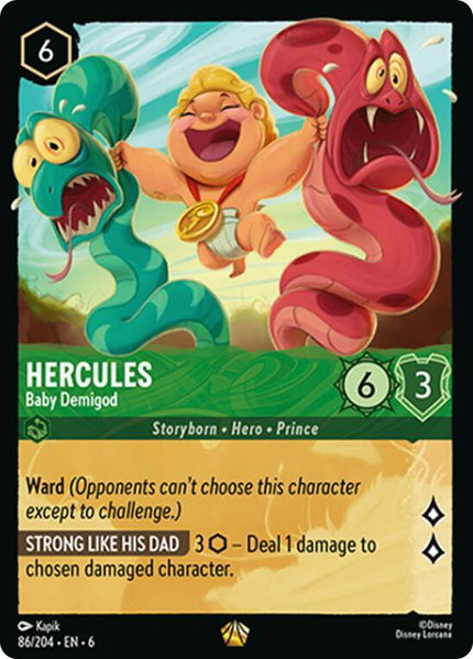 Hercules - Baby Demigod - Azurite Sea Disney Lorcana trading card