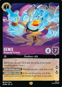 Genie - Wonderful Trickster - Azurite Sea (6) #61/204 - Legendary Disney Lorcana Trading Card