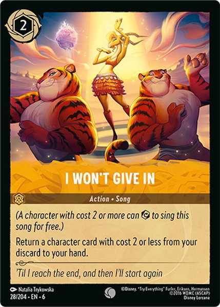 I Won't Give In - Azurite Sea Disney Lorcana trading card