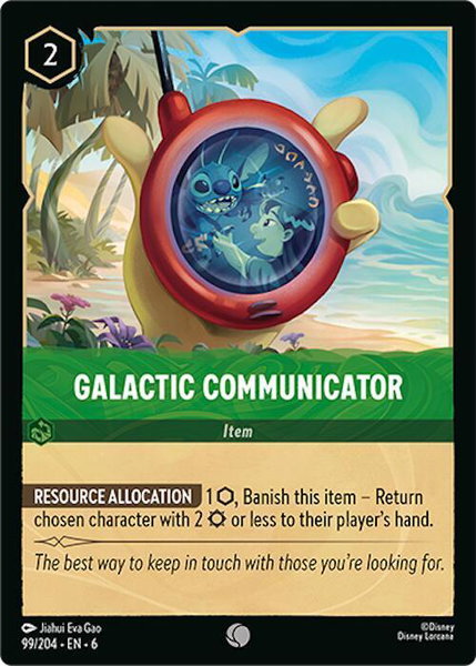 Galactic Communicator trading card from Azurite Sea Galactic Communicator - Azurite Sea Disney Lorcana trading card
