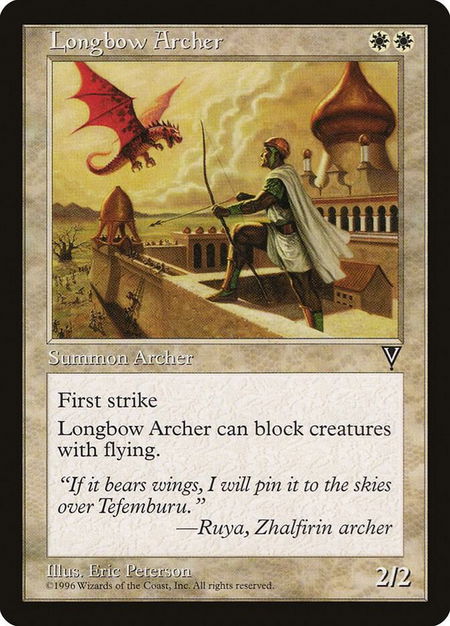 Longbow Archer - Visions Magic: The Gathering trading card