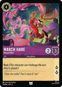 March Hare - Absurd Host - Azurite Sea (6) #50/204 - Uncommon Disney Lorcana Trading Card