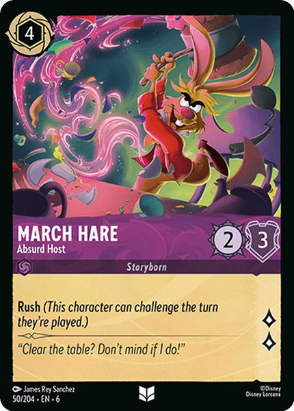 March Hare - Absurd Host trading card from Azurite Sea March Hare - Absurd Host - Azurite Sea Disney Lorcana trading card