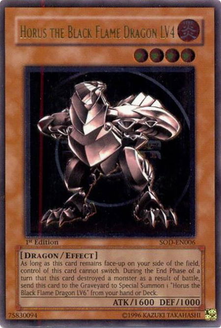 Horus The Black Flame Dragon LV4 (UTR) - Soul of the Duelist YuGiOh trading card