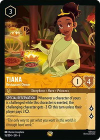 Tiana - Restaurant Owner - Azurite Sea (6) #16/204 - Legendary Disney Lorcana Trading Card