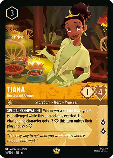 Tiana - Restaurant Owner - Azurite Sea Disney Lorcana trading card