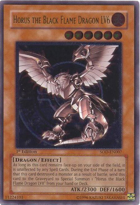 Horus the Black Flame Dragon LV6 (UTR) - Soul of the Duelist YuGiOh trading card