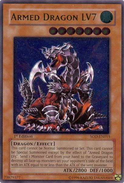 Armed Dragon LV7 (UTR) trading card from Soul of the Duelist Armed Dragon LV7 (UTR) - Soul of the Duelist YuGiOh trading card