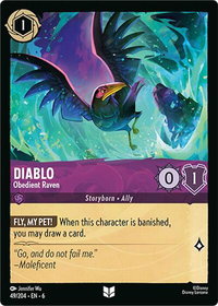Diablo - Obedient Raven - Azurite Sea (6) #49/204 - Uncommon Disney Lorcana Trading Card