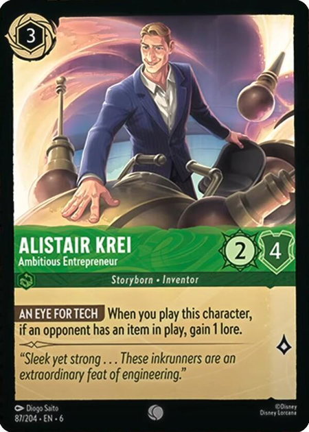 Alistair Krei - Ambitious Entrepreneur - Azurite Sea Disney Lorcana trading card