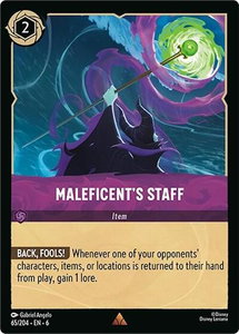 Maleficent's Staff - Azurite Sea (6) #65/204 - Rare Disney Lorcana Trading Card