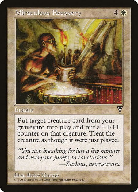 Miraculous Recovery - Visions Magic: The Gathering trading card