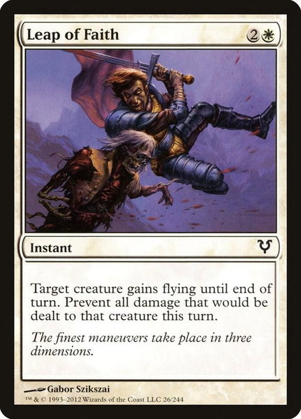 Leap of Faith trading card from Avacyn Restored Leap of Faith - Avacyn Restored Magic: The Gathering trading card