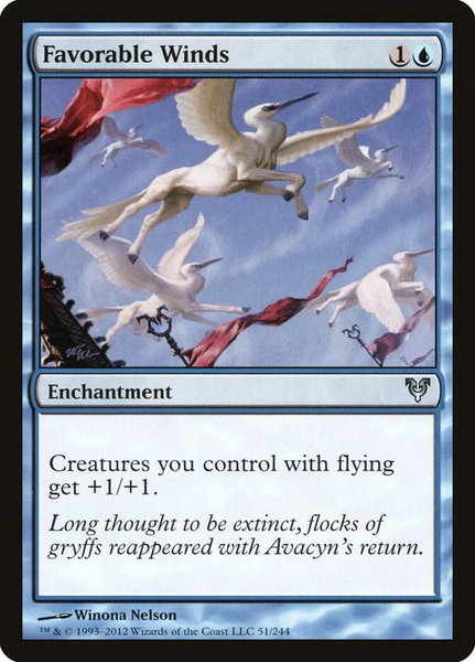 Favorable Winds trading card from Avacyn Restored Favorable Winds - Avacyn Restored Magic: The Gathering trading card