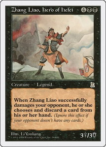 Zhang Liao, Hero of Hefei - Portal Three Kingdoms (PTK) #96 - Rare Magic: The Gathering Trading Card