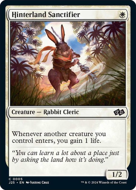 Hinterland Sanctifier trading card from Foundations Jumpstart Hinterland Sanctifier - Foundations Jumpstart Magic: The Gathering trading card
