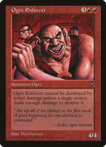 Ogre Enforcer trading card from Visions Ogre Enforcer - Visions Magic: The Gathering trading card