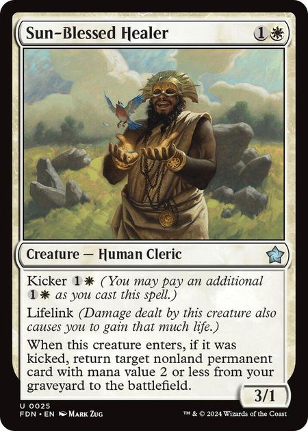 Sun-Blessed Healer - Foundations Magic: The Gathering trading card