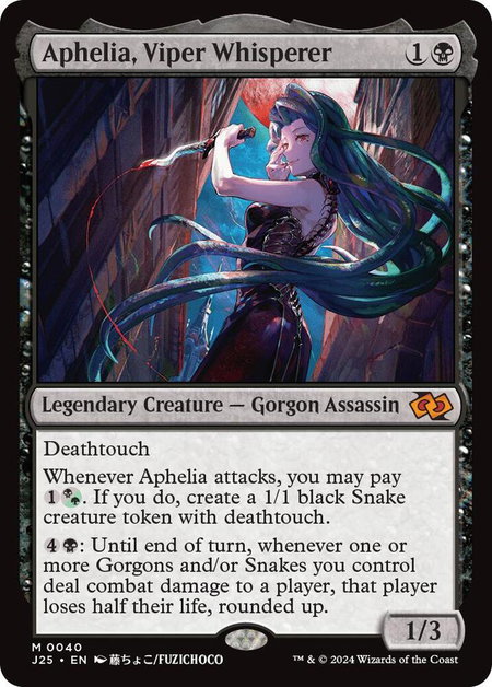 Aphelia, Viper Whisperer (Anime) - Foundations Jumpstart Magic: The Gathering trading card