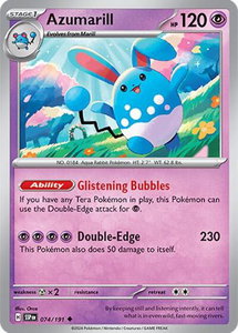 Azumarill - SV08: Surging Sparks (SSP) #074/191 - Uncommon Pokémon Trading Card