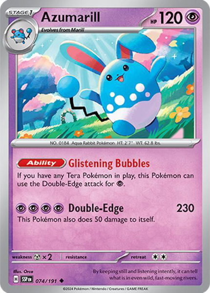 Azumarill trading card from SV08: Surging Sparks Azumarill - SV08: Surging Sparks Pokémon trading card