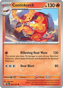 Centiskorch - SV08: Surging Sparks (SSP) #028/191 - Common Pokémon Trading Card