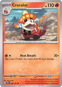 Crocalor - SV08: Surging Sparks (SSP) #030/191 - Common Pokémon Trading Card