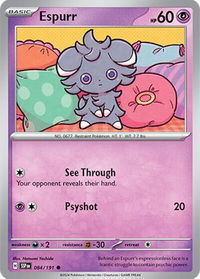 Espurr - SV08: Surging Sparks (SSP) #084/191 - Common Pokémon Trading Card