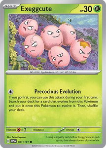 Exeggcute - 001/191 - SV08: Surging Sparks (SSP) #001/191 - Common Pokémon Trading Card