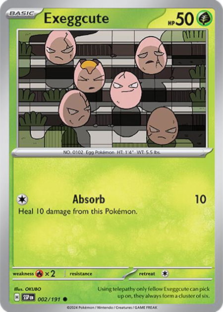 Exeggcute - 002/191 - SV08: Surging Sparks Pokémon trading card