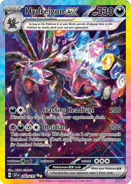 Hydreigon ex - 240/191 - SV08: Surging Sparks Pokémon trading card