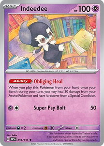 Indeedee - SV08: Surging Sparks (SSP) #093/191 - Uncommon Pokémon Trading Card