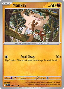 Mankey - SV08: Surging Sparks (SSP) #098/191 - Common Pokémon Trading Card