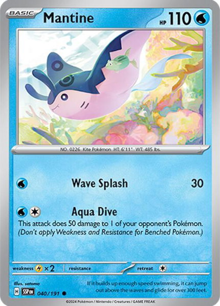 Mantine trading card from SV08: Surging Sparks Mantine - SV08: Surging Sparks Pokémon trading card