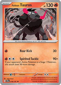 Paldean Tauros - 018/191 - SV08: Surging Sparks (SSP) #018/191 - Uncommon Pokémon Trading Card