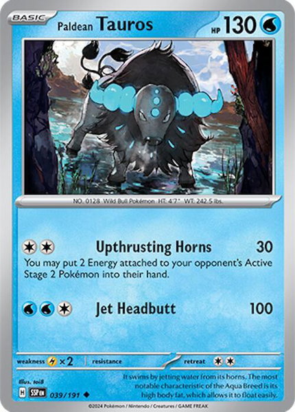 Paldean Tauros - 039/191 - SV08: Surging Sparks Pokémon trading card