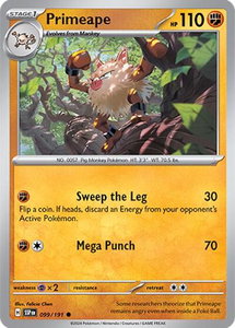 Primeape - SV08: Surging Sparks (SSP) #099/191 - Common Pokémon Trading Card