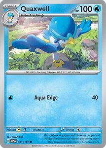 Quaxwell - SV08: Surging Sparks (SSP) #051/191 - Common Pokémon Trading Card