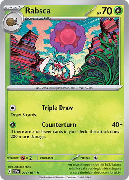 Rabsca trading card from SV08: Surging Sparks Rabsca - SV08: Surging Sparks Pokémon trading card