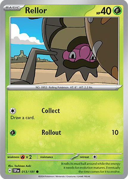 Rellor trading card from SV08: Surging Sparks Rellor - SV08: Surging Sparks Pokémon trading card