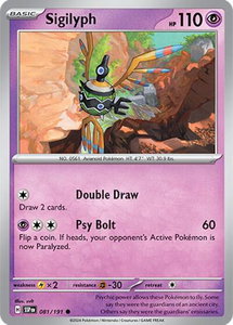 Sigilyph - SV08: Surging Sparks (SSP) #081/191 - Common Pokémon Trading Card