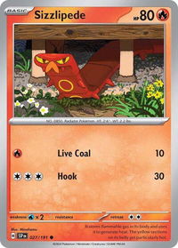 Sizzlipede - SV08: Surging Sparks (SSP) #027/191 - Common Pokémon Trading Card