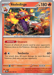 Skeledirge - SV08: Surging Sparks (SSP) #031/191 - Rare Pokémon Trading Card