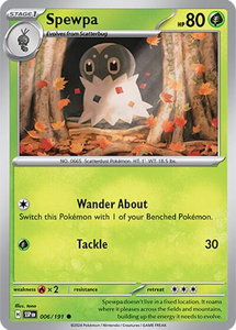 Spewpa - SV08: Surging Sparks (SSP) #006/191 - Common Pokémon Trading Card