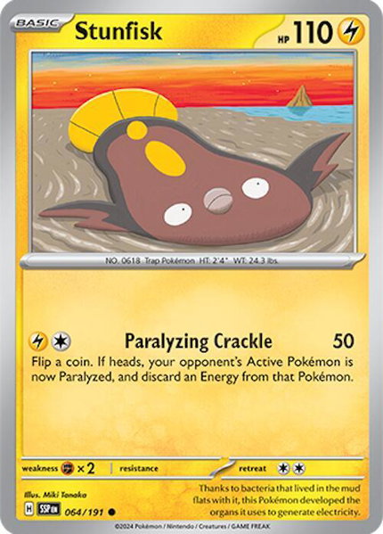 Stunfisk - 064/191 - SV08: Surging Sparks Pokémon trading card